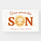 Banderoles Here Comes The Son Sunshine Boho Boy Baby Shower (Horizontal)