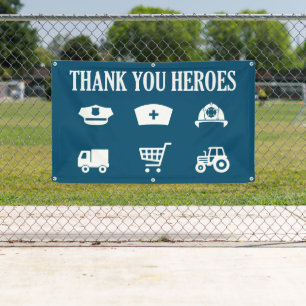 Banderoles Héros Merci Premiers répondeurs