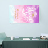 Banderoles Heure envoyé Gold Halo Baby shower rose (Salon professionnel)