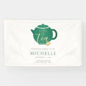 Banderoles Heure pour Tea Emerald Gold Fête des mariées Bienv (Horizontal)