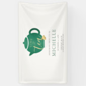 Banderoles Heure pour Tea Emerald Gold Fête des mariées Bienv (Vertical)