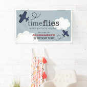 Banderoles Heure Vol Avion Blue Boy Bienvenue (En situation)