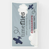 Banderoles Heure Vol Avion Blue Boy Bienvenue (Vertical)