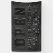 Banderoles Heures d'ouverture d'affaires en cuir de Végétal n (Vertical)