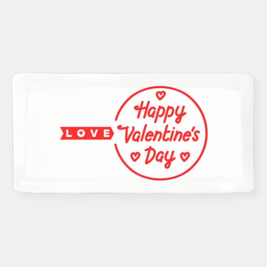 Banderoles Heureuse Sainte-Valentin Love 2x1 Vinyl Banner (Horizontal)