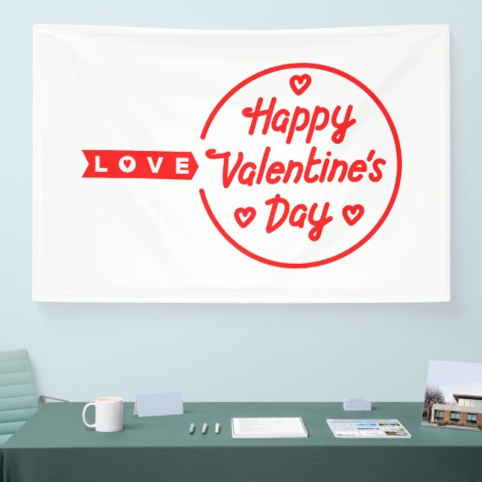 Banderoles Heureuse Sainte-Valentin Love 4x6 Vinyl Banner (Salon professionnel)