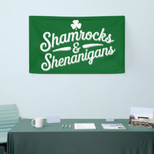 Banderoles Heureux Jour de la Saint Patrick Lucky Shamrock&Sh