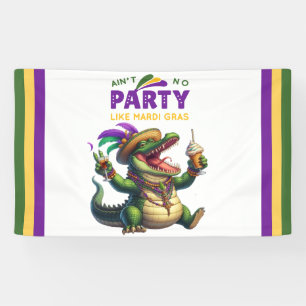 Banderoles Heureux Mardi Gras Alligator