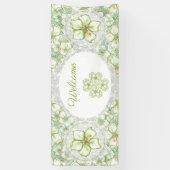 Banderoles Hibiscus & dentelle BLANC (Vertical)