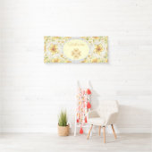 Banderoles Hibiscus & dentelle JAUNE (En situation)