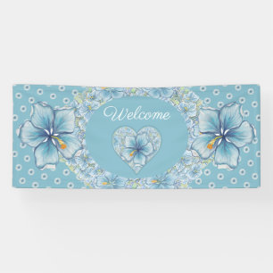 Banderoles Hibiscus & dentelle TURQUOISE