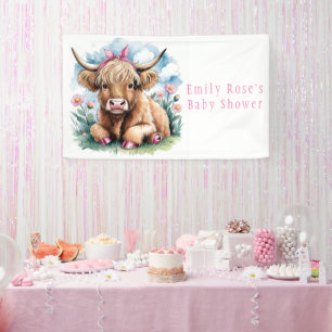 Banderoles Highland Cow Baby shower Bliss Girl
