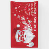 Banderoles Hip Santa Claus Papercut sur Red Christmas Event (Vertical)