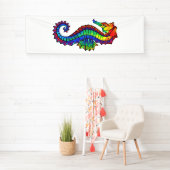 Banderoles Hippocampe polygonal arc-en-ciel (En situation)