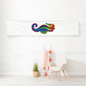 Banderoles Hippocampe polygonal arc-en-ciel (En situation)