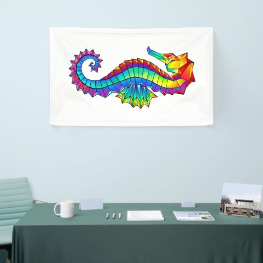 Banderoles Hippocampe polygonal arc-en-ciel (Salon professionnel)