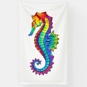 Banderoles Hippocampe polygonal arc-en-ciel