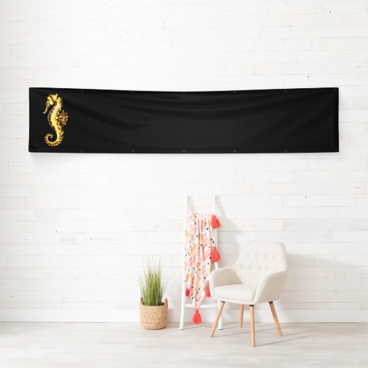 Banderoles Hippocampe Polygonal Or (En situation)