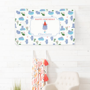 Banderoles Hippopotame Mignon Hip Hippo Hourra Anniversaire E