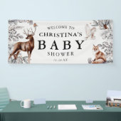 Banderoles Hiver Bois Animaux Baby shower d'aquarelle (Salon professionnel)