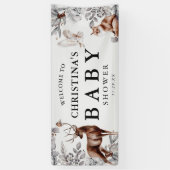 Banderoles Hiver Bois Animaux Baby shower d'aquarelle (Vertical)