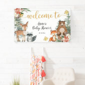 Banderoles Hiver Bois Noël Baby shower Floral (En situation)
