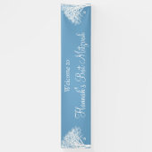 Banderoles Hiver Chêne Bleu Blanc Bat mitzvah (Vertical)