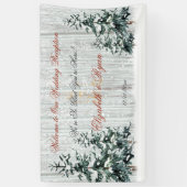 Banderoles Hiver Merveilles Mariage BirchTrees Stars Neige (Vertical)