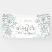 Banderoles Hiver Onederland Blue and Silver Snowflake (Horizontal)