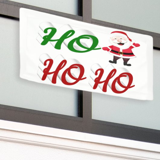 Banderoles Ho Ho Ho Santa Claus Noël rouge vert script (Bâtiment extérieur)