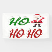 Banderoles Ho Ho Ho Santa Claus Noël rouge vert script (Horizontal)