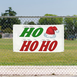 Banderoles Ho Ho Ho Santa Hat Noël rouge vert typographie