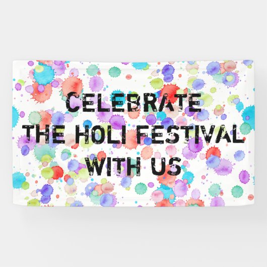 Banderoles holiES - Splatter multicolore 1 + votre backgr. (Horizontal)