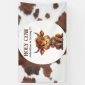 Banderoles Holly Cow cache bandeau blanc brun (Vertical)