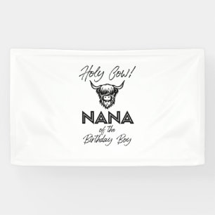Banderoles Holly Cow Nana De L'Anniversaire Boy Highland Cow 