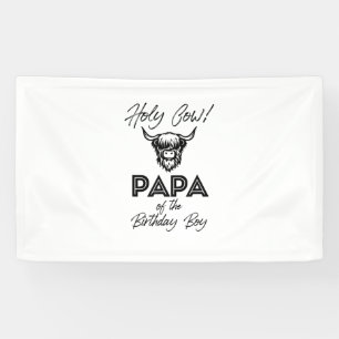 Banderoles Holly Cow Papa Of The Birthday Boy Highland Cow 1