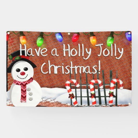Banderoles Holly Jolly Snowman (Horizontal)
