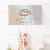 Banderoles Holographie des lèvres en faux or chic moderne gla (En situation)