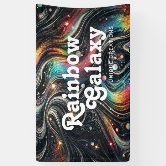 Banderoles Holographique Parties scintillant arc-en-ciel les  (Vertical)