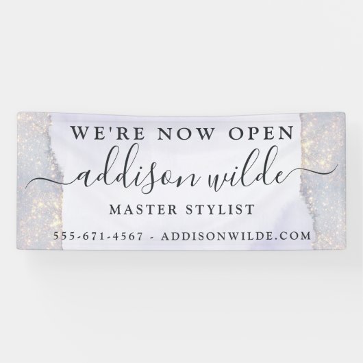 Banderoles Holographique Parties scintillant violet Luxe Glam (Horizontal)