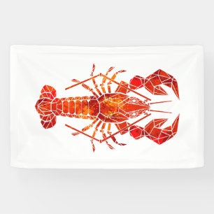 Banderoles Homard polygonal rouge
