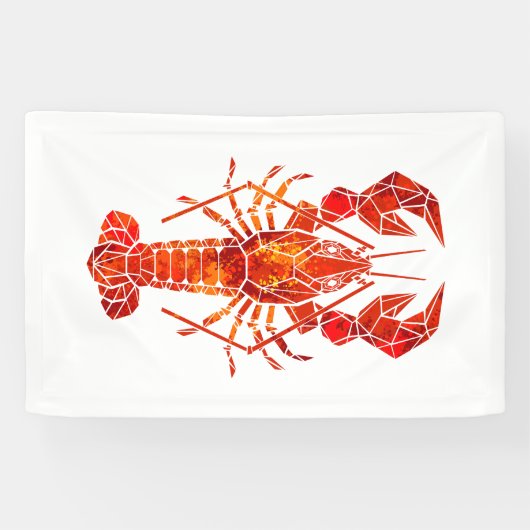 Banderoles Homard polygonal rouge (Horizontal)