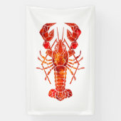 Banderoles Homard polygonal rouge (Verticale)