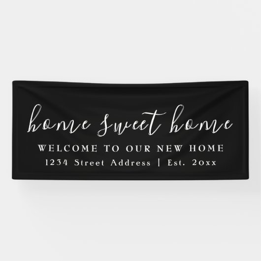Banderoles Home Sweet Home | Black & White House Party (Horizontal)