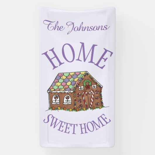 Banderoles Home Sweet Home Gingerbread Maison Vacances (Verticale)