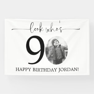 Banderoles Homme Regarde Qui a 90 ans Photo 80e Anniversaire