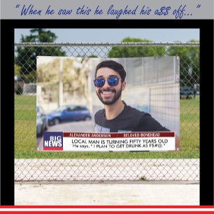 Banderoles Homme's Funny 50th Birthday 📺 TV News 40th 60th