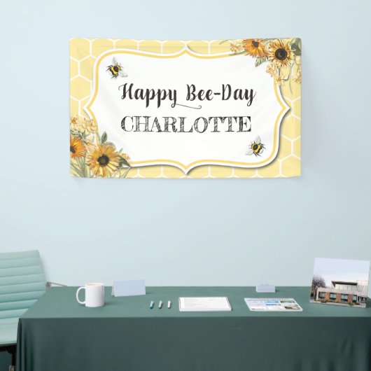 Banderoles Honey Bee Anniversaire Banner Party Contexte (Salon professionnel)