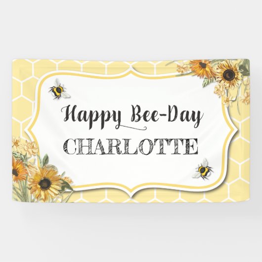 Banderoles Honey Bee Anniversaire Banner Party Contexte (Horizontal)