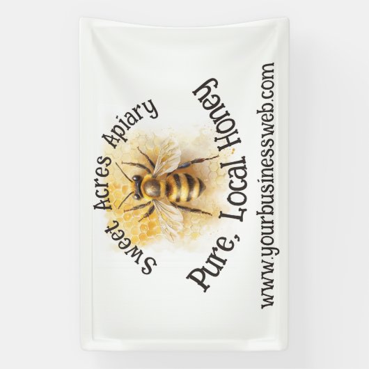Banderoles Honey Bee Business Apiary Honeybee Honeypeb (Verticale)